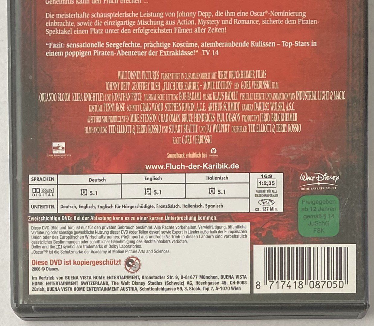 Tutti i DVDs: Fluch der Karibik, Movie Edition – Usato da Flums venduto da Asquillo 3