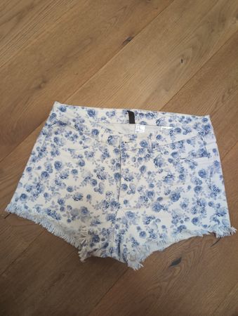 Short liberty blanc/bleu, taille haute 