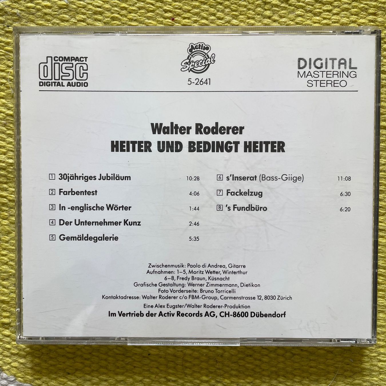 CD: WALTER RODERER-HEITER UND BEDINGT HEITER – Usato da Rorschacherberg venduto da CD-Roli 1