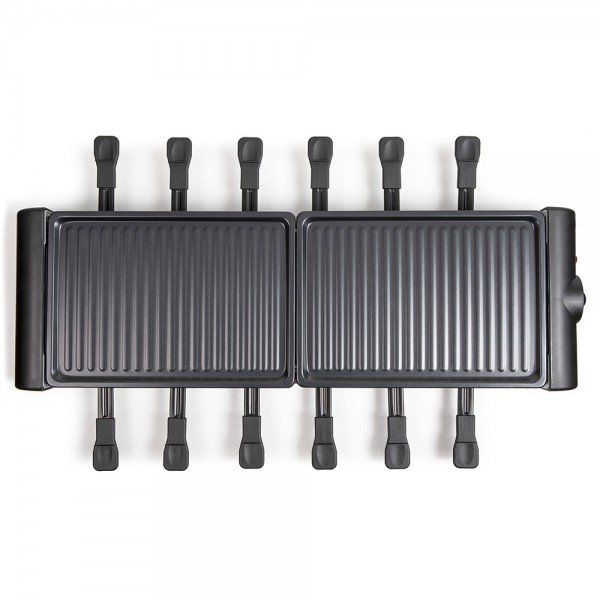 XMTECH Raclette & Tischgrill 1650W - 12 Personen Grill Mit Natursteinplatte