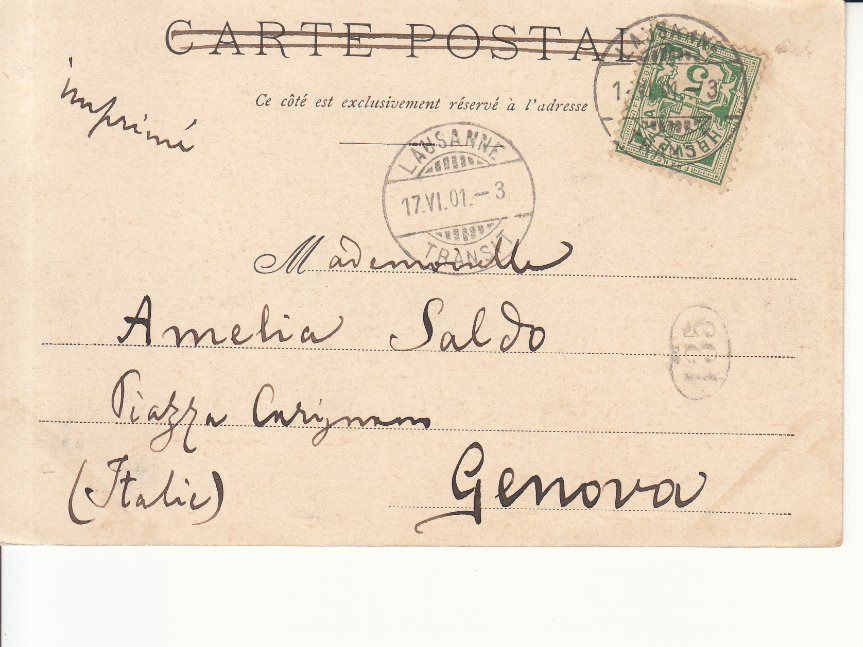 Ansichtskarten: Lausanne 1901 – Gebraucht aus Bürglen TG von StampGraf 1