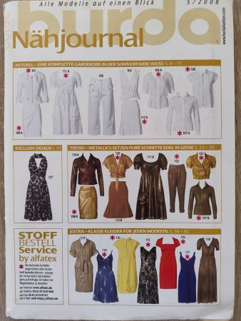 Burda Nähjournal, Schnittmusterzeitschrift vom Mai 2008