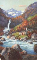 Foroglio TI Valle Bavona cascata e villaggio