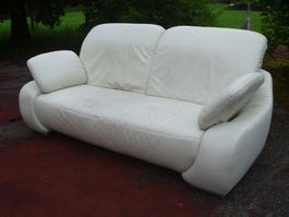 Ledersofa beige