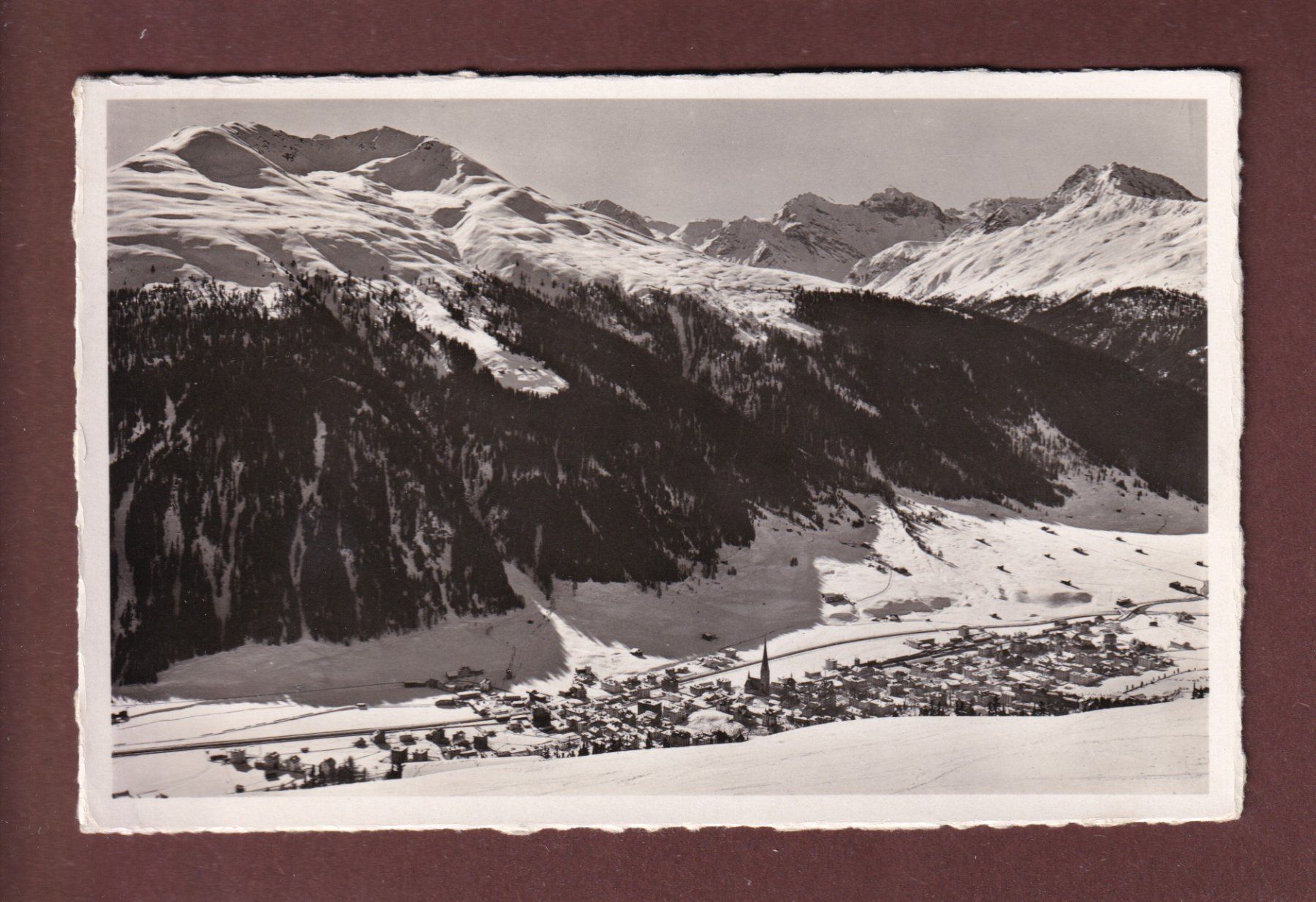 Cartoline postali: Blick vom Strelapass auf DAVOS - 1948 – Usato da Pully venduto da nicecards-shop