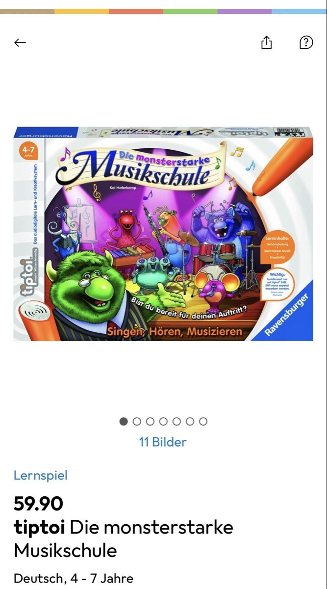 Ravensburger Jeux: Tiptoi Musikschule Set mit Stift – D'occasion à Tüscherz-Alfermée par Natursteine2605 1