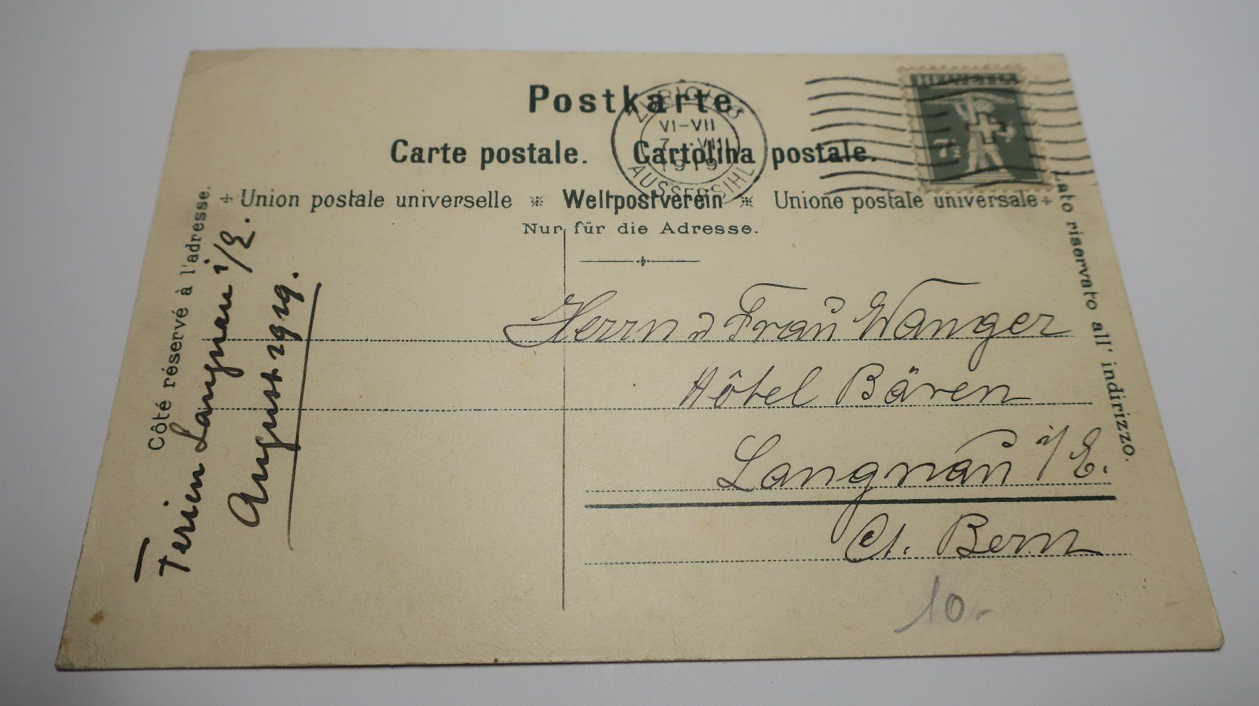 Cartoline postali: Zürich - Schipfe  1919 – Usato da Cormoret venduto da Pascalll2001 5