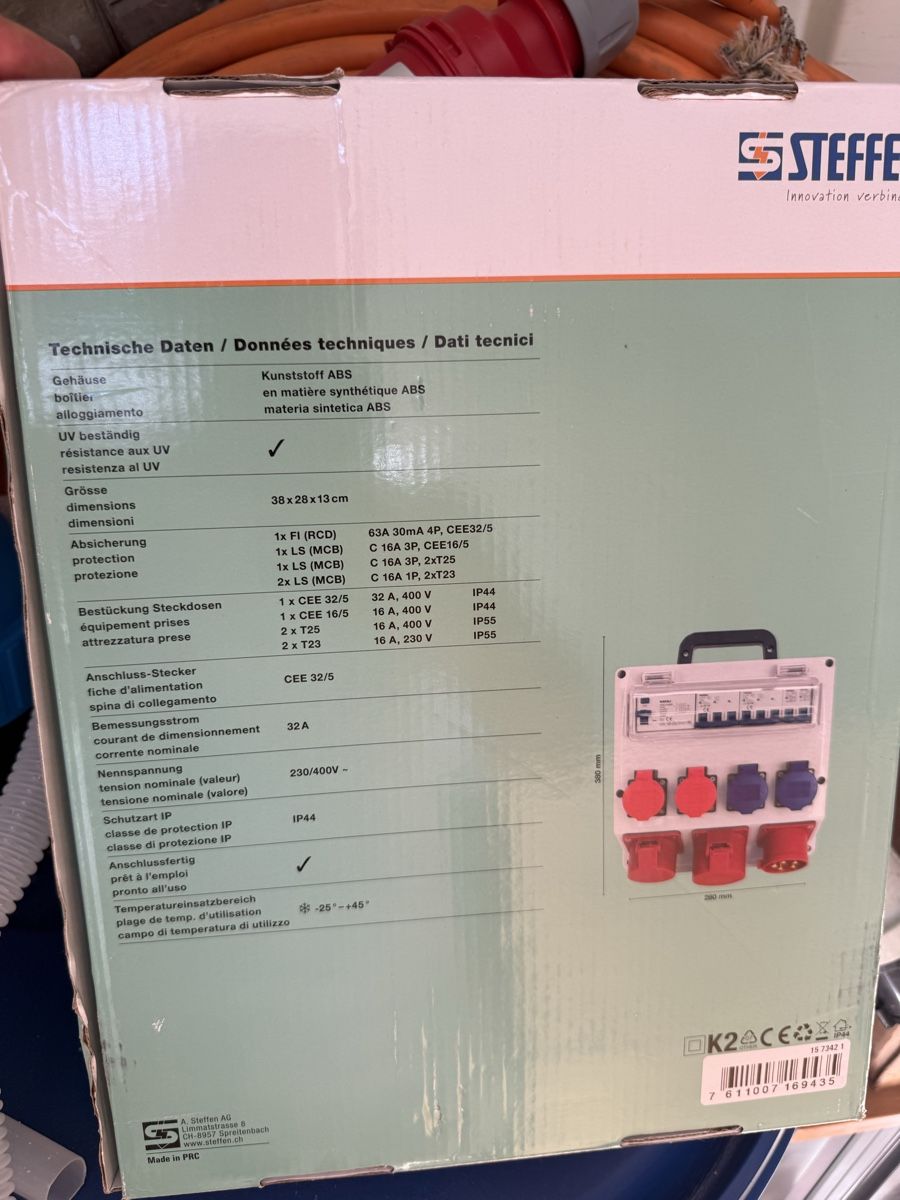 Electrotechnique: Baustromverteiler 32A mit Kabel 60m – D'occasion à St. Margrethen SG par hun_7kc9 2
