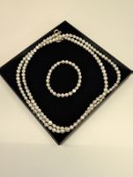 Elegantes Perlenschmuck Set: Halskette & Armband, neu!