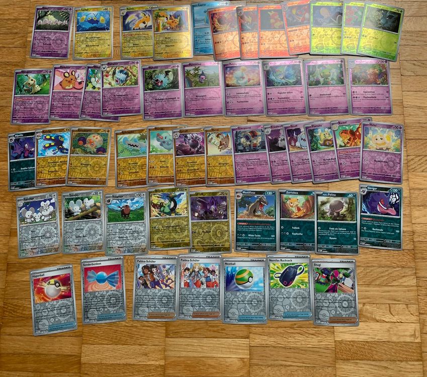 51 Pokemon Reverse Holo Karten Deutsch Paldeas Schicksale | Kaufen auf ...