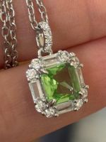 Luxus Elegante Zirkonia Kette Farbe : Silber weiss Grün