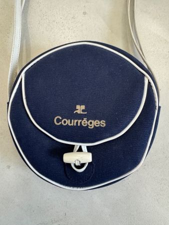 Rare sac rond bleu marine e Courreges années 60