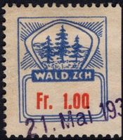 1 Fr. Fiskalmarke von der Gemeinde WALD