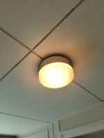 Deckenlampe Retro Metall Glas opal guter Zustand