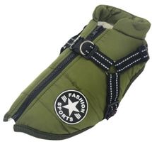 Hunde Wintermantel Grün 26 cm für Hunde ohne Unterwolle