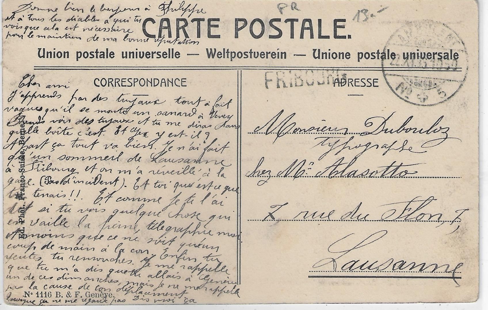 Cartoline postali: Fribourg - Viaduc de granfey mit – Usato da Ettingen venduto da Kartenplanet 1