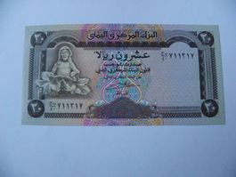 Banknote Jemen 20 Rials, Banknote Unc Zustand