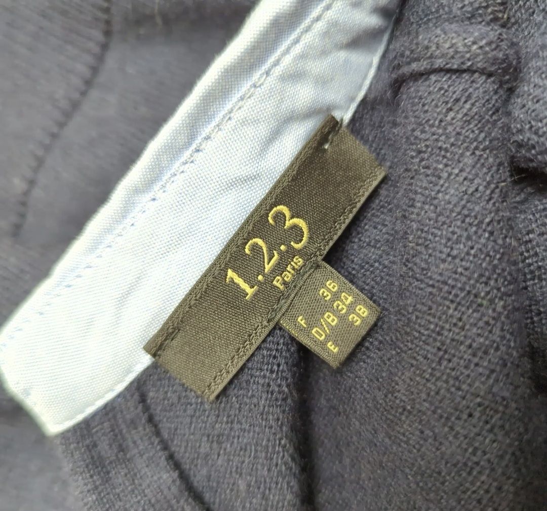 Maison 123 Maglioni & Felpe: 1.2.3 Paris Feinstrickpullover mit Schmuckkragen – Gr.36 – Usato da Le Locle venduto da sAm_2112 1