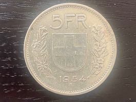 1 x 5 Franken Schweiz 1954 – zirkuliert