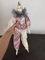 Grosse Porzellan-Pierrot-/Harlekin-Puppe, 42cm 