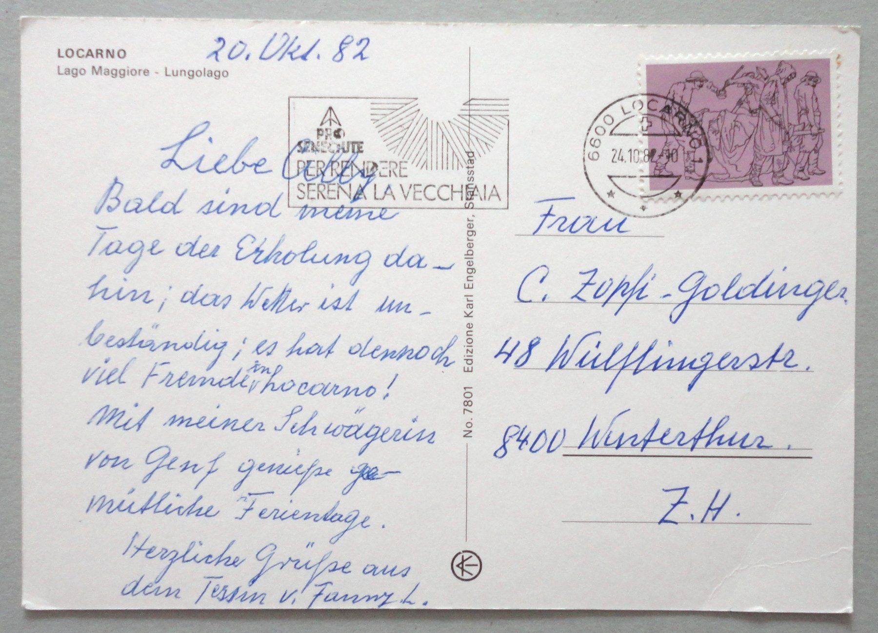 Cartoline postali: Locarno - Lago Maggiore - Lungolago – Difettoso da Fétigny venduto da Billy2miny 1