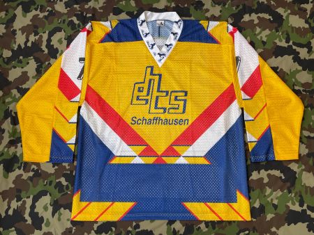 Vintage 90s Blacky EHC Schaffhausen Hockey Jersey Size L Neu