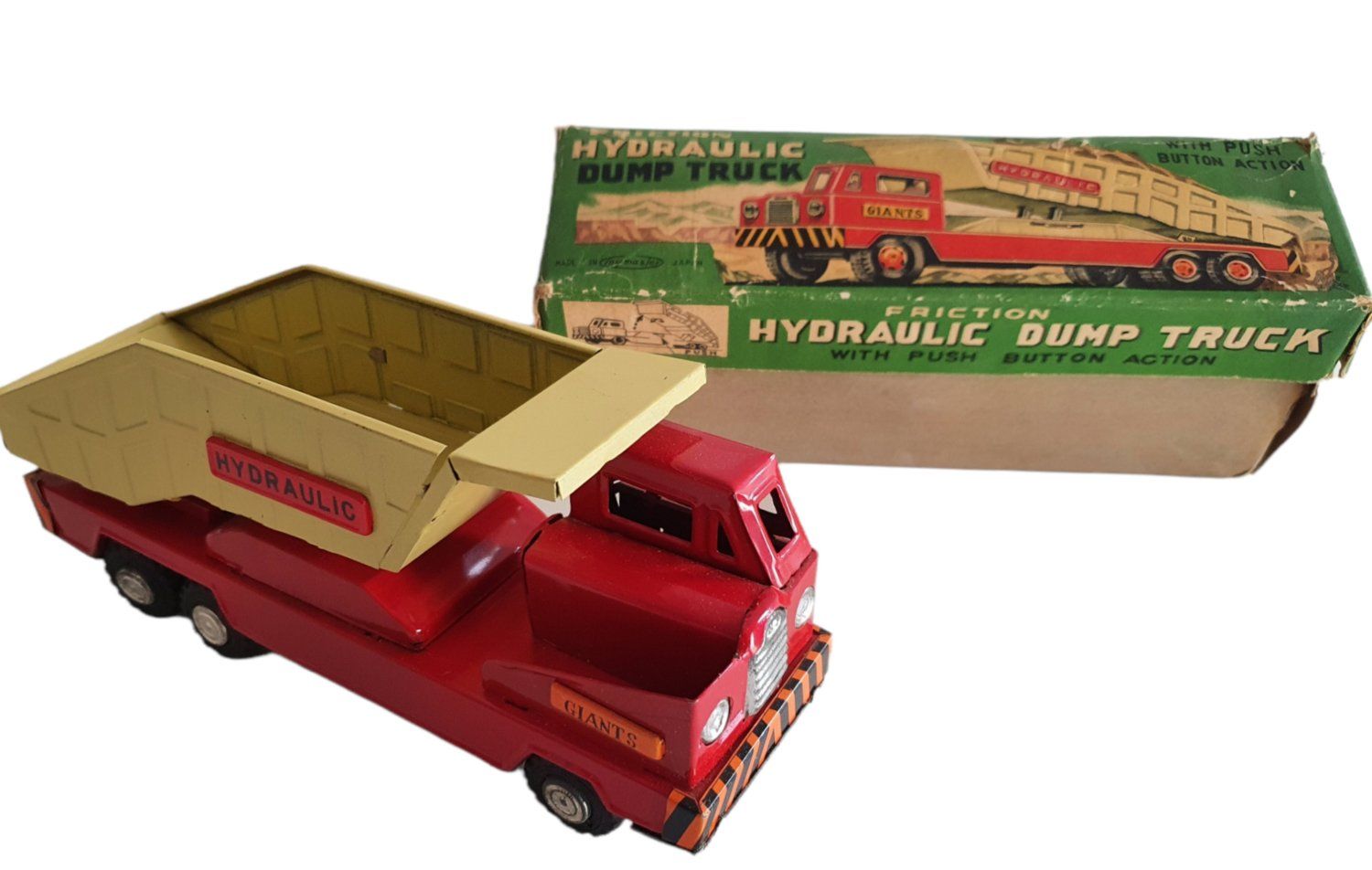 Spielzeuge: alter Blech Kipp-Lastwagen mit Schwungradantrieb – Gebraucht aus Rickenbach b. Wil von klassikmarkt.ch