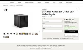 USM Inos - Schubladenkasten 10er - schwarz