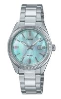⌚ Damenuhr ®CASIO Analog Edelstahl Perlmutt 30mm Datum NEU