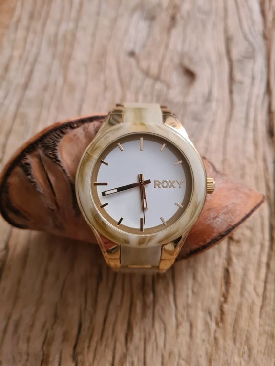 Damen Uhr Roxy in gold mit Edelstahlarmband (Neu (gemäss Beschreibung ...