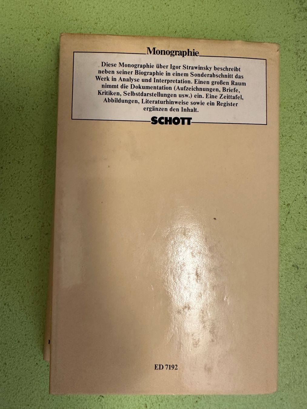 Libri: Wolfgang Burde: Strawinsky. Monographie. – Usato da Zürich venduto da allp 9