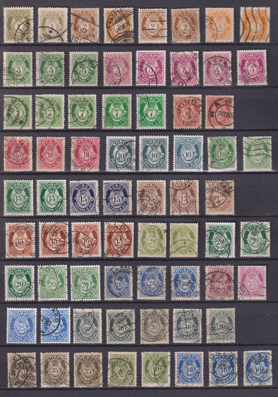 Alle Briefmarken: Freimarke Posthorn, Norwegen – Gebraucht aus Bellach von qsearch