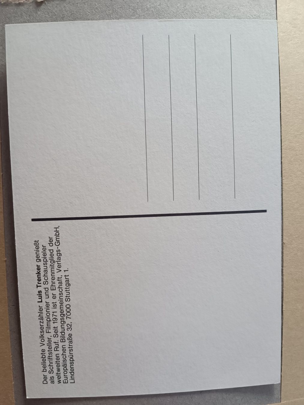 Autografi: Luis Trenker - handsigniert – Usato da Menziken venduto da Artographs 1