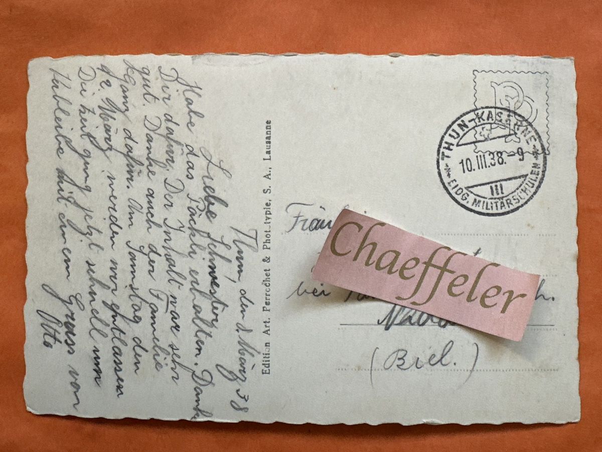 Cartoline postali: Thun Kasernen 1938 Militär Armee selten – Usato da Zürich venduto da Chaeffeler 1