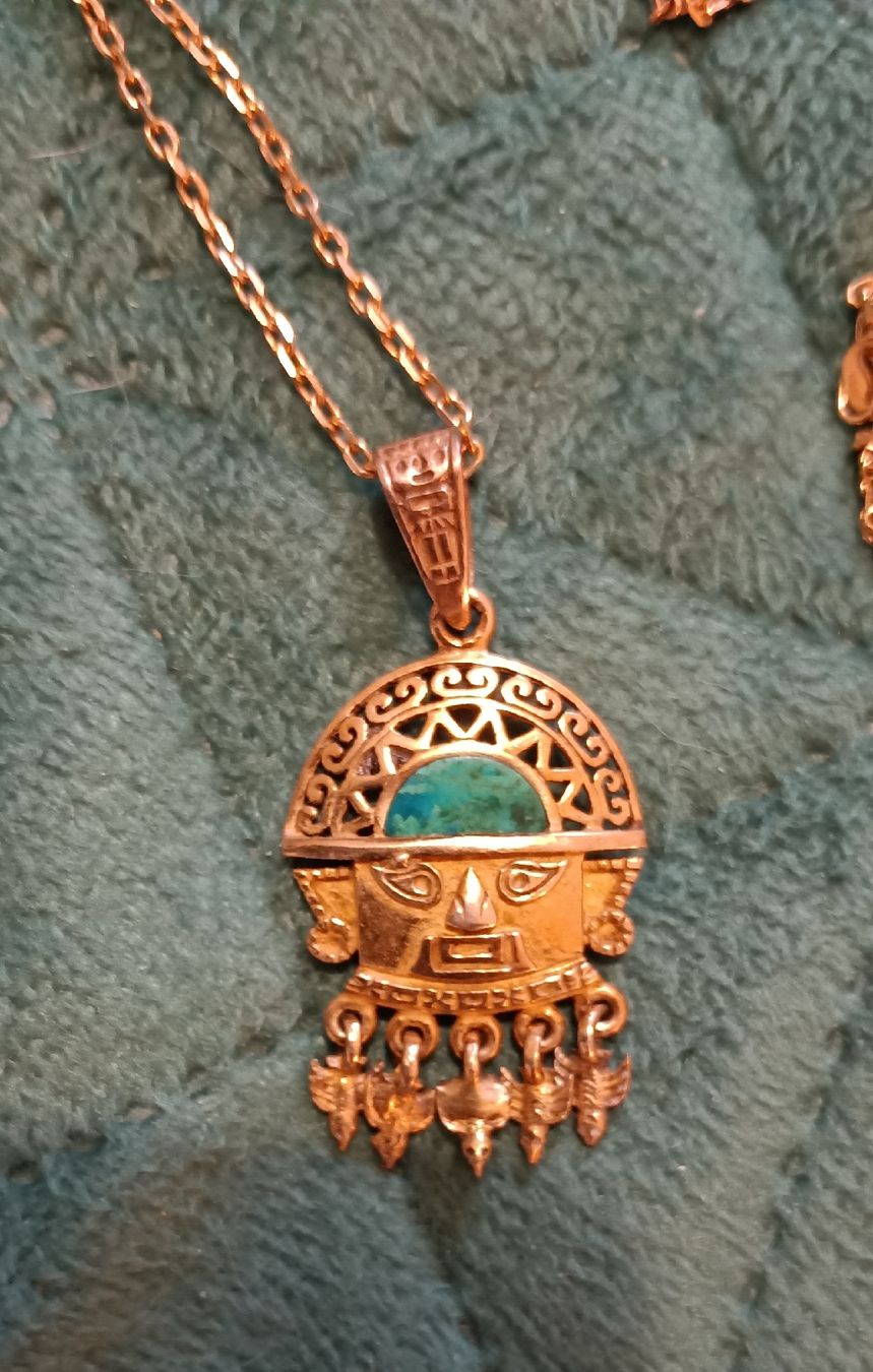 Catenine: Collier artisanat Inca malachite chaîne 60cm plaqué or – Nuovo (secondo la descrizione) da Môtiers NE venduto da ldu_6htd