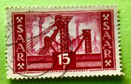 BRIEFMARKEN AUS Saarland  Industrielandschaft  GESTEMPELT