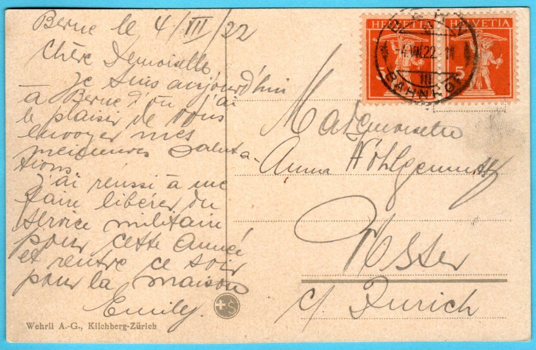 Cartoline postali: Bärengraben 1922 koloriert – Usato da Zürich venduto da Sion2006 1