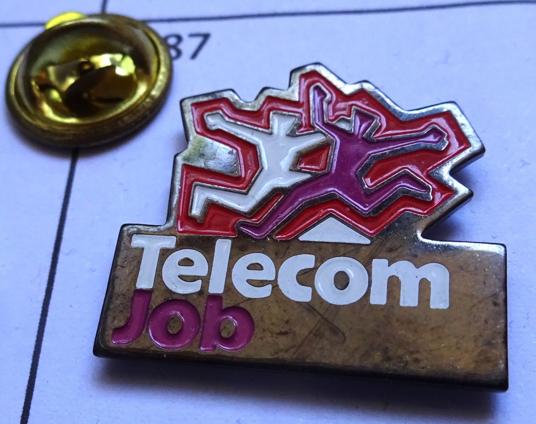 Placchette & Badge: Pin TELECOM  JOB  Freude – Usato da Utzenstorf venduto da BUtter81