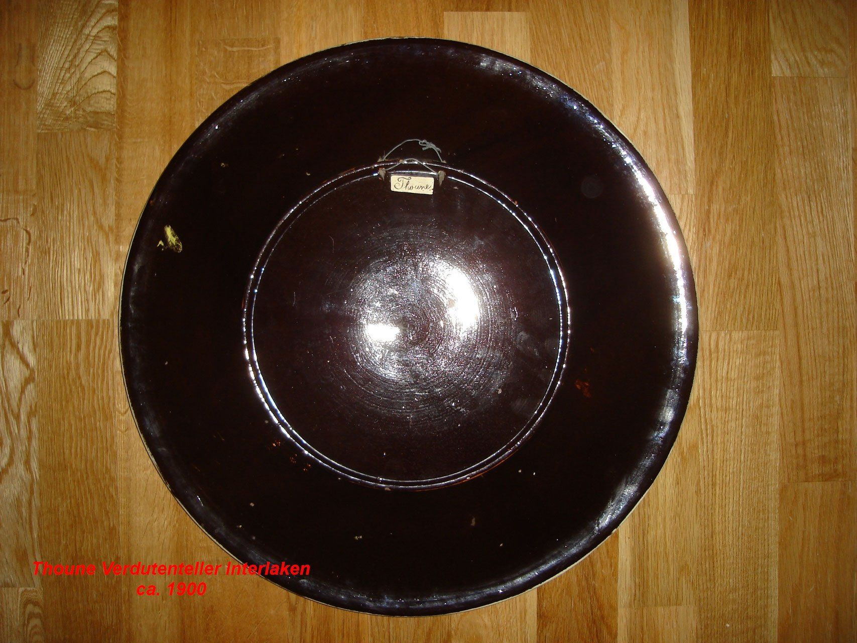 Piatti: Thoune Verdutenteller Interlaken 47cm ca.1900 – Usato da Bern venduto da Grindelwaldaus 3