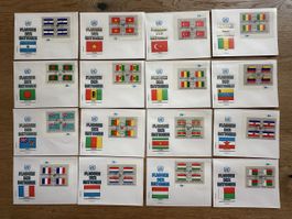 Nations Unies - 16x Flaggen FDC 4er Blocks