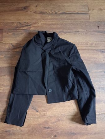 Modischer Damen Anzug Weste & Blazer in Schwarz, Grösse M