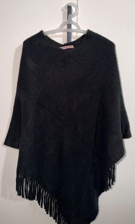 Poncho Anna Field schwarz braun kariert Einheitsgrösse