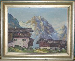 Gemälde Oelbild Bild Alpen Berge Tirol Bayern