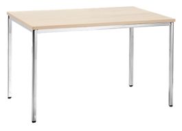 neuer Konferenztisch, Stahlrohrtisch 1200x800 mm, Ahorn