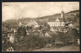 AK Ruswil, Teilansicht mit Kirche, 1921
