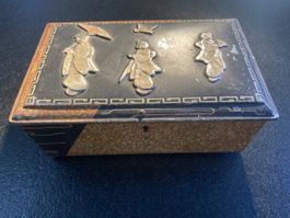 Vintage Asiatische Schmuckschatulle, Metalldose, Antik! (54)