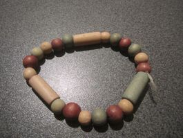 Armband Holz, braun/beige/grün