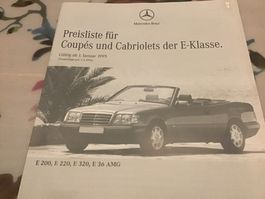 Mercedes-Benz E-Klasse Coupés/Cabriolets Preisliste 1.1995