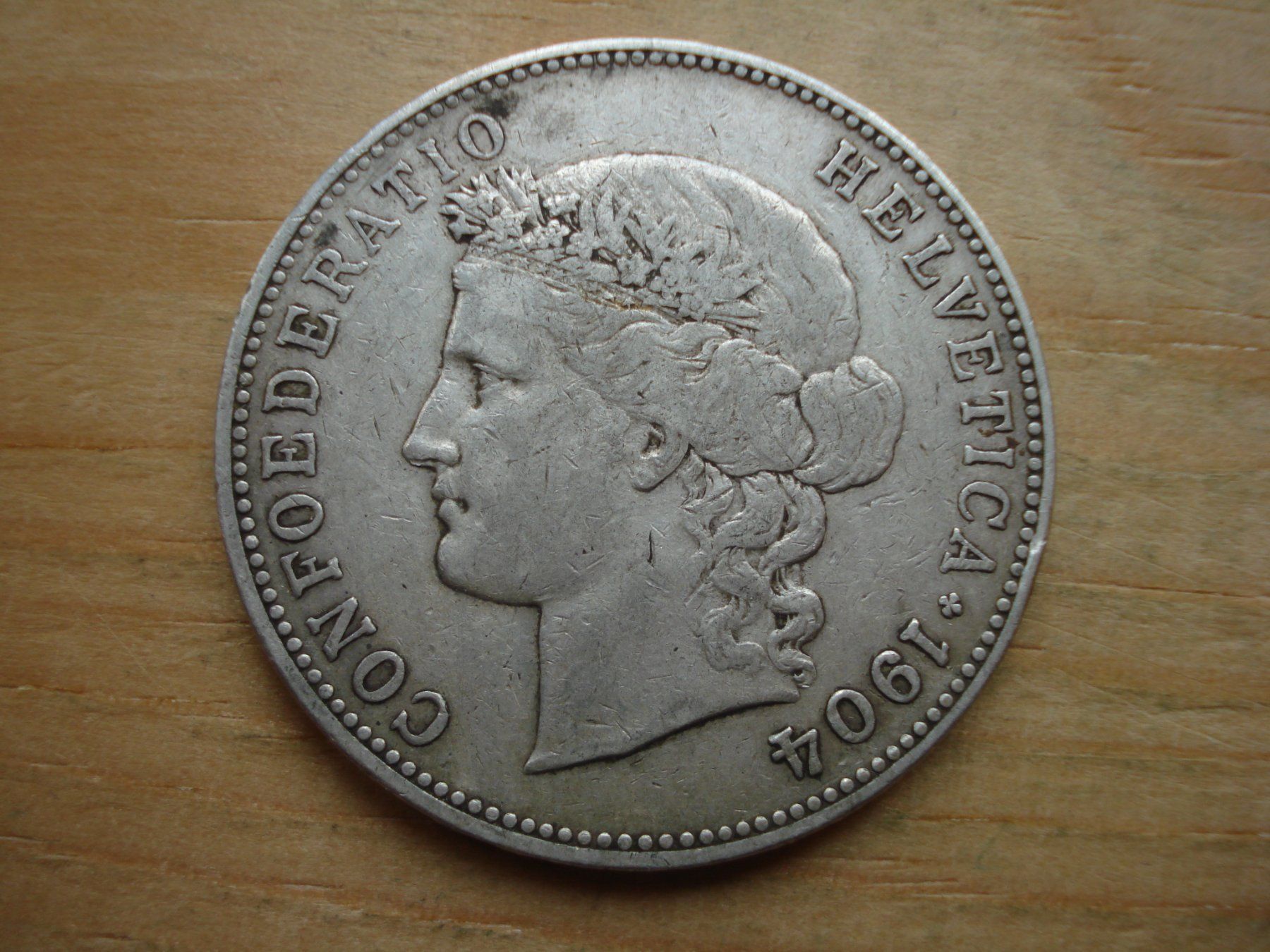 Alle Münzen: (B) 5 Franken 1904 – Gebraucht aus Erlach von Net-Coins