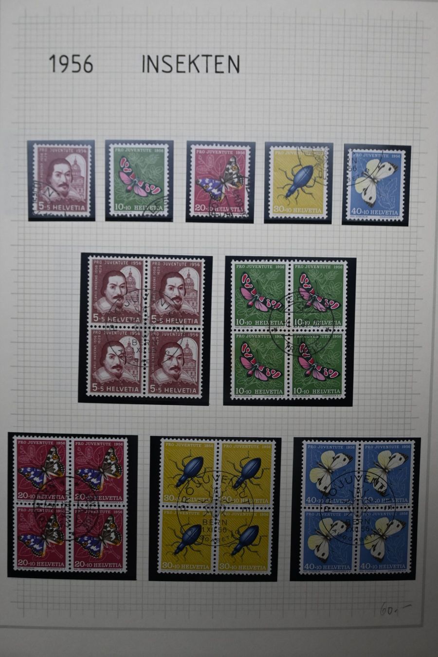 Tutti i francobolli: 1 Sammlung Pro Juventute 1913 - 2007 - Einzelwerte/Viererbl. – Usato da Steffisburg venduto da Charlamov 8